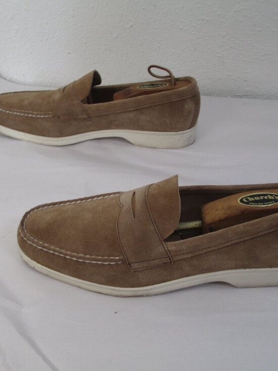 Alden Offshore Mens Suede Loafers One Design Size 9.5 C Tan Boat Shoe Deck Grip main image 4